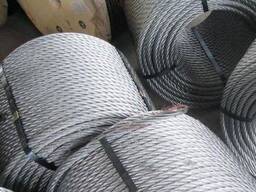 Канат стальной ф 6 трос стальной, Покрытие: светлый; оцинкованный в Баку