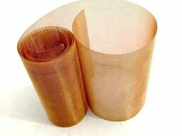 Медная сетка D= 0,1-0,7 мм, Размер ячейки: 0.56х0.56; 0.4х0.4; 0.16х0.16…, Раскрой: 1хруло