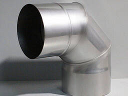 Отвод дымохода ДУ 110—450, стенка 0,5—1 мм