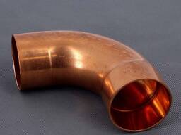 Отвод медный Диам. : 1-508 мм, Толщ. : : 3-6 мм, Марка: МНЖ5-1, Угол: 40-180 град.