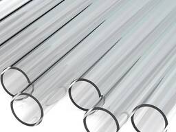 Pleksiglas boru. Xarici diametr = 5-610 mm, Daxili diametri: 3-492 mm, Qalınlıq: 1-15 mm
