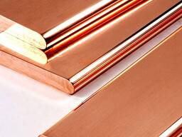 Полоса шина бронзовая, Шир: 15-1000 мм, Толщ. : 0,2-160 мм, Дл. : 0,17-2 м, мерной длины