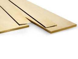 Полоса шина латунная Шир: 10-560 мм, Толщ. : 0,6-5 мм, Дл. : 1-3 м, Марка: ЛС59-1; Л90