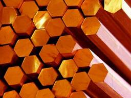 Шестигранник бронзовый Марка: БрАМц9-2; БрКМц3-1; БрАЖ9-4…, Размер: 4,5-160 мм