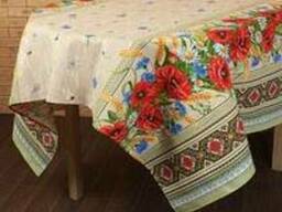 Скатерти, полотенца в украинском стиле, лён-рогожка
