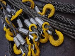 Стропы канатные (чалки) D= 4,1-127 мм, L= 0,4-100 м, Вид: одноветвевой; четырехветвевой