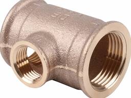 Тройник бронзовый Диам.1: 1 1/4"; 1" Диам.2: 1"; 1 1/4", Соед. : внутренняя резьба